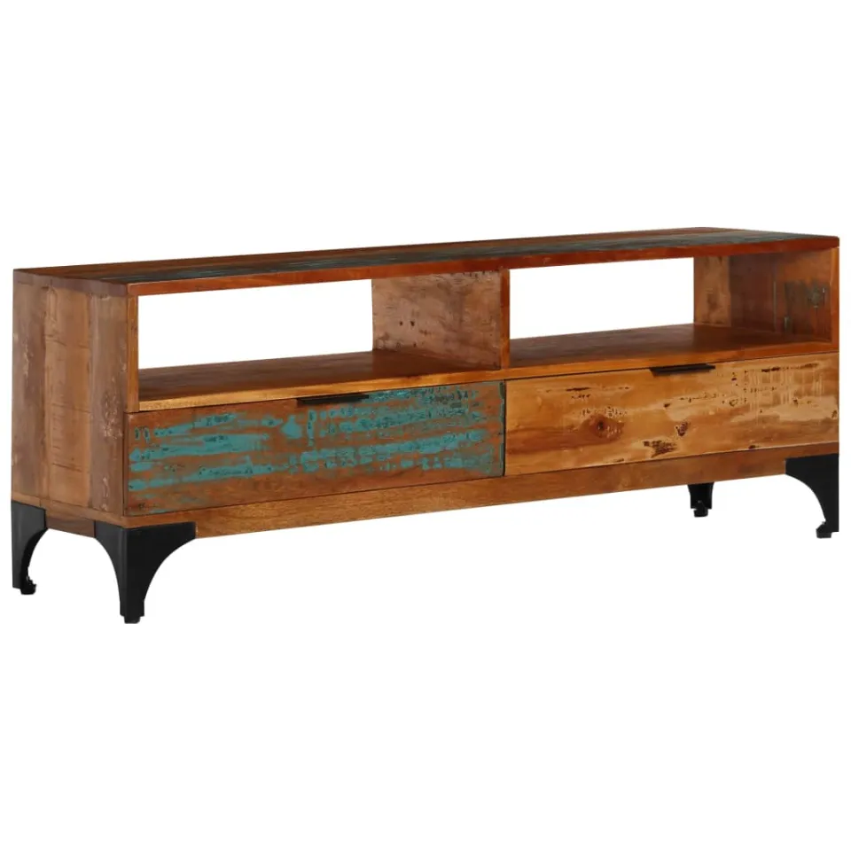 vidaXL Tv-meubel 118x35x45 cm massief gerecycled hout bruin, foto 3