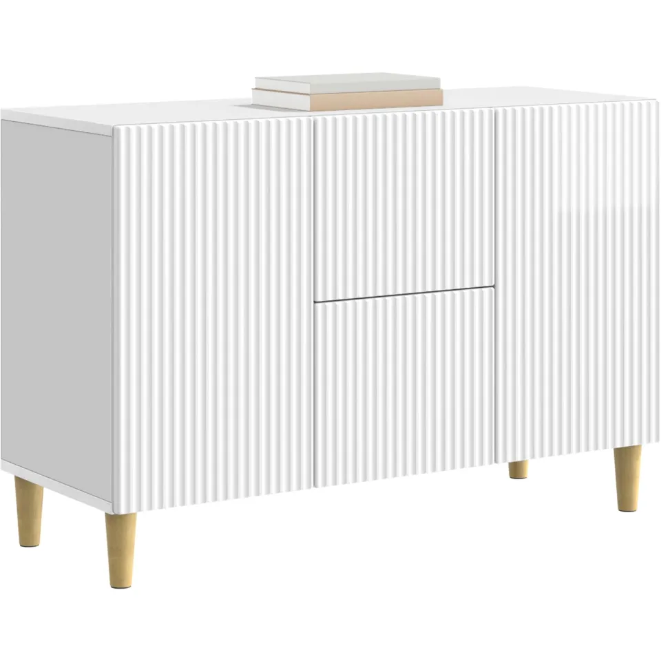 vidaXL Dressoir Hoogglans Wit 89 x 34,5 x 60 cm Bewerkt hout