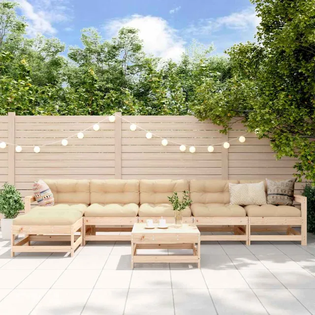 vidaXL 7-delige Loungeset massief grenenhout bruin, foto 2