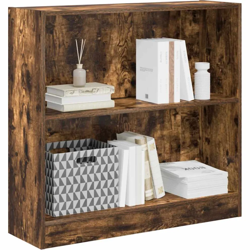 vidaXL Boekenkast 80x24x76 cm bewerkt hout gerookt eikenkleurig, foto 3