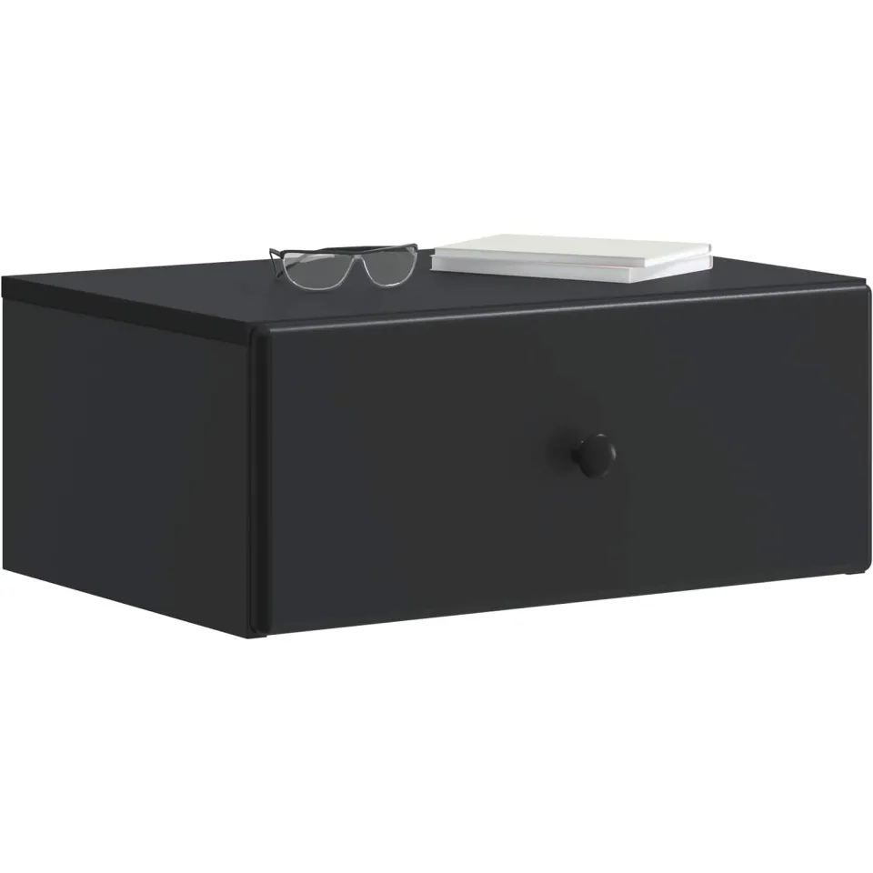 vidaXL Wandbeugel Bedkast 2 st Zwart 49 x 34,5 x 20 cm Bewerkt hout