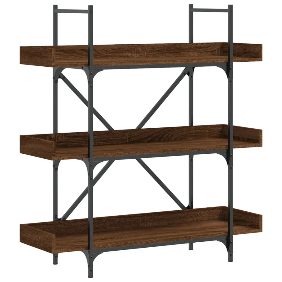 vidaXL Bookcase 3-laags 39.4 x 13.0 x 42.7 in Brown Oak, foto 3