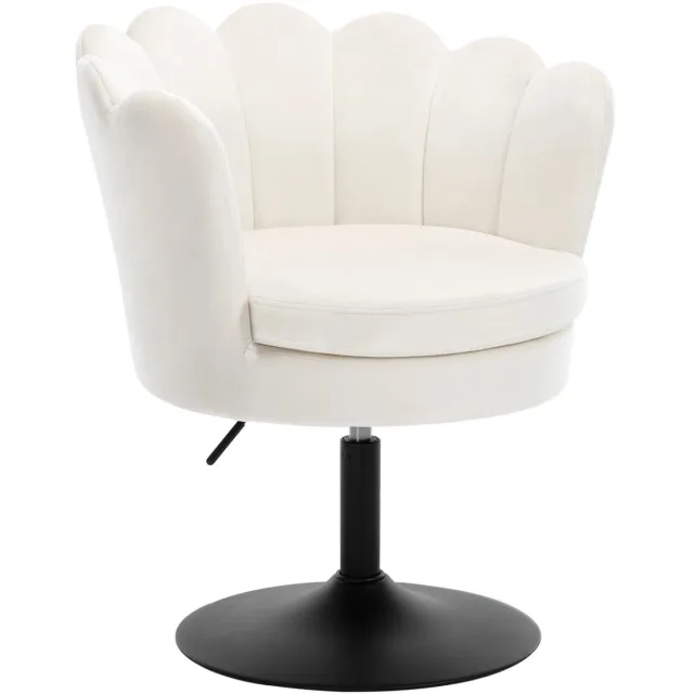 Klarven Draaistoel Fluweel Beige - Draaistoel Eetkamerstoel - Draaistoel Kind - Draaistoel Bureau - Swivel Chair - 360 Graden Draaibaar, Hoogte Verstelbaar, Armsteunen, Draagvermogen 150 kg - H83xd65cm
