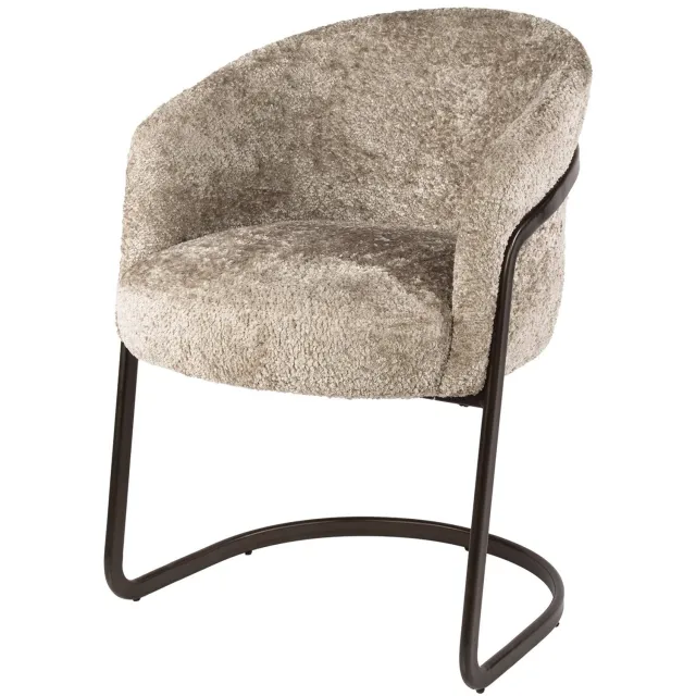 Nest of Nora Set van 2 - Nest of Nora Armstoel Sylo - Pocketvering - Metalen swing frame bronskleurig - Alura zand / beige - Armstoelen met vering
