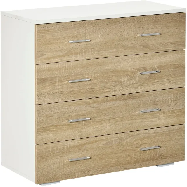 PRIMO HOME Prime Home Ladekast - Opbergkast - Kast - Opbergmeubel - Moderne stijl - 4 laden - 72 x 76 x 35cm - Kaki