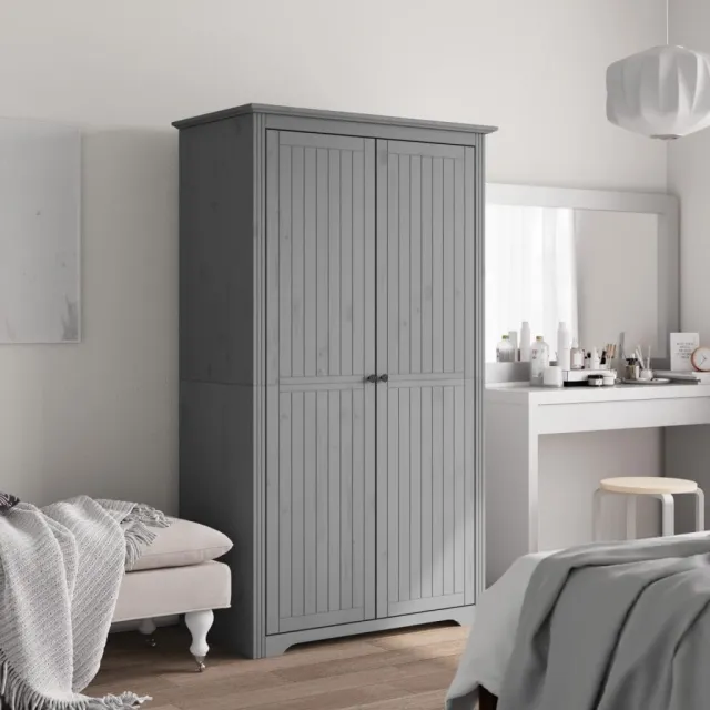 vidaXL Kledingkast BODO 99x53,5x173 cm massief grenenhout grijs, foto 2