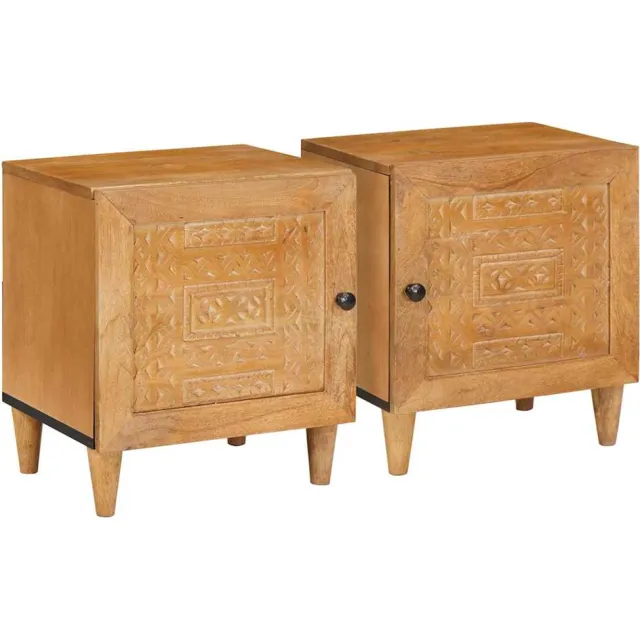 vidaXL Nachtkastje 2 st Licht Bruin 80 x 50 x 40 cm Bewerkt hout