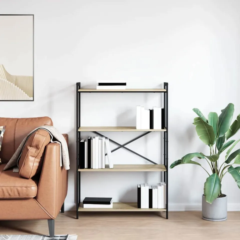 vidaXL Boekenkast 80 x 30 x 120 cm Bewerkt hout Sonoma Eiken, foto 5