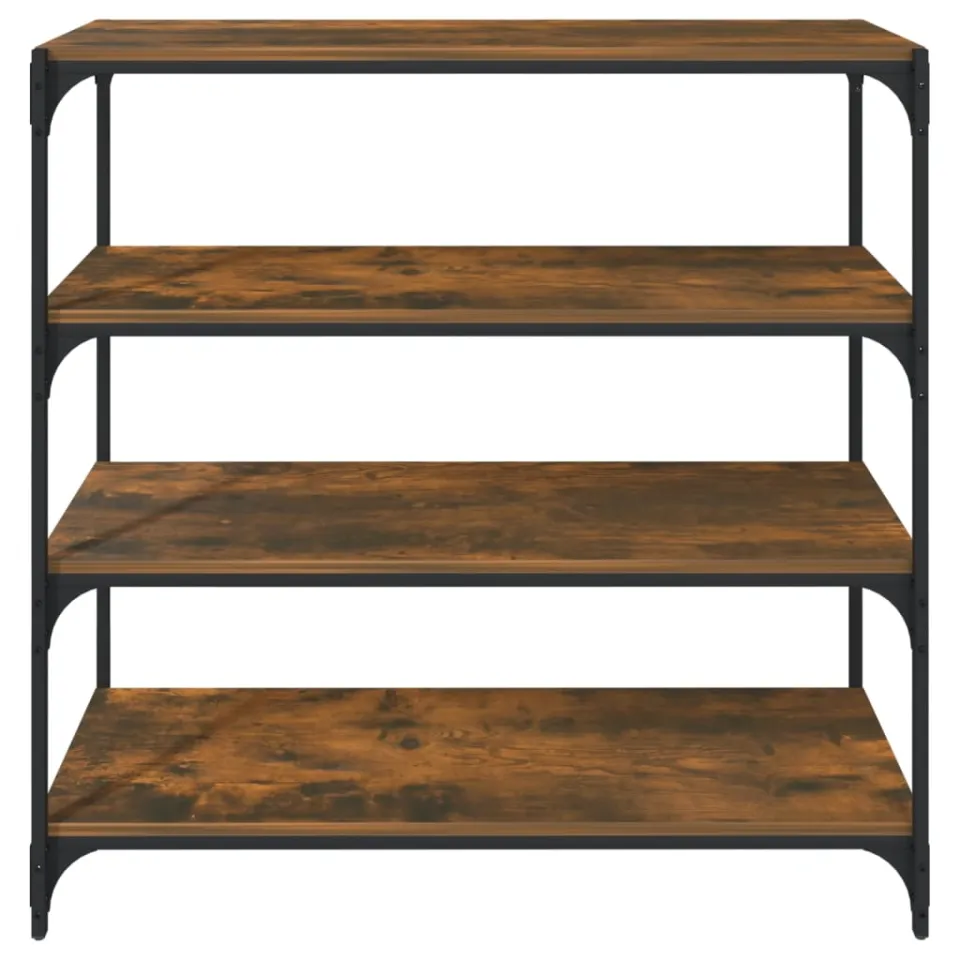 vidaXL Boekenkast 100x33x100 cm bewerkt hout en staal gerookt eiken, foto 4