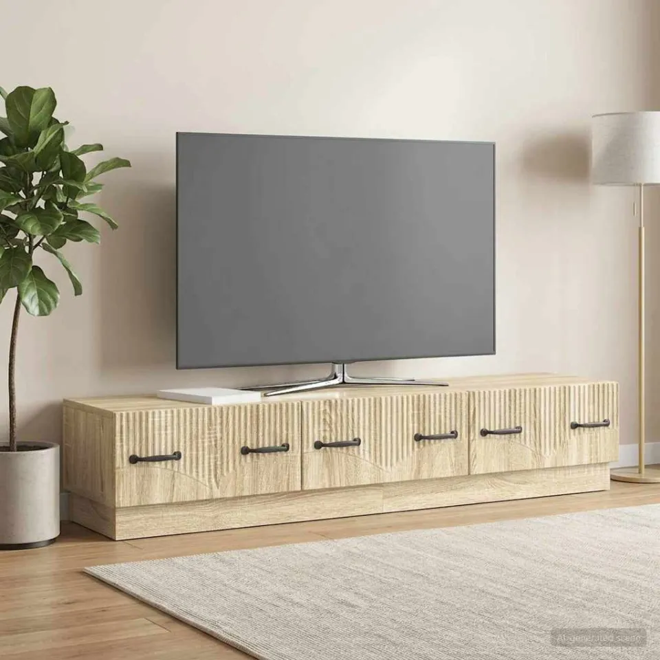 vidaXL TV-kast met lade Sonoma Eiken 147 x 34,5 x 27 cm Bewerkt hout, foto 4