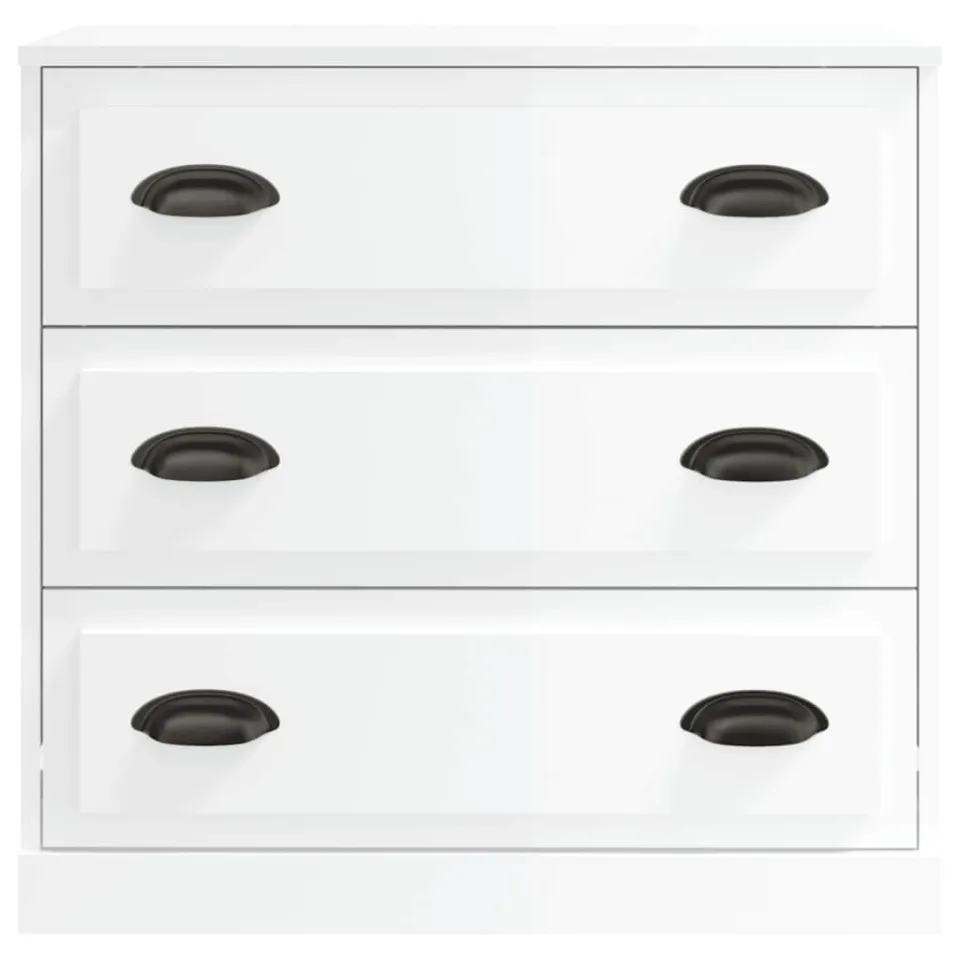 vidaXL Dressoirs 2 st bewerkt hout hoogglans wit, foto 4