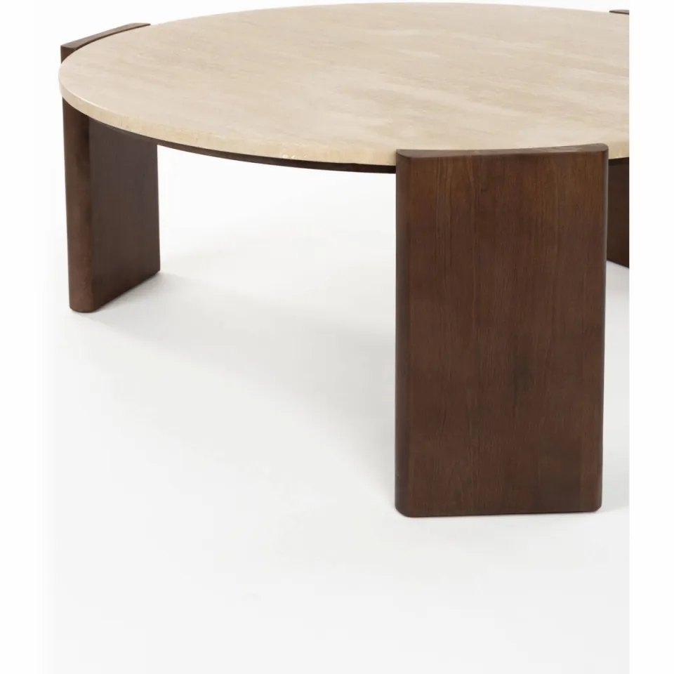 Dutchbone Valcour Salontafel Rond Bruin, foto 3