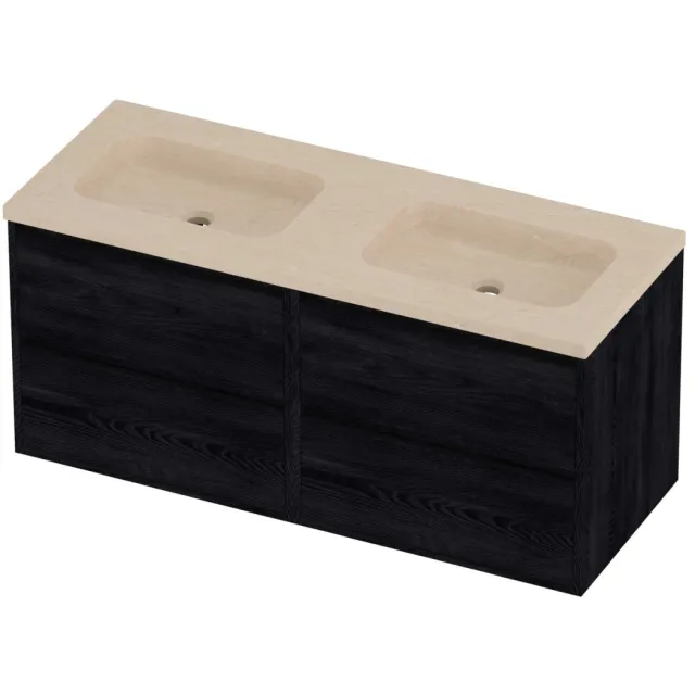 Proline Rollo Badmeubelset Hardsteen Elegant 4 Laden 120x46x54 cm Sand Stone Black Oak Eiken
