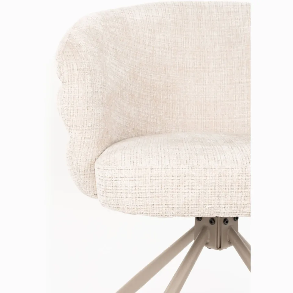 Housecraft Living Marjolein draaibare eetkamerstoel met armleuningen beige, foto 6