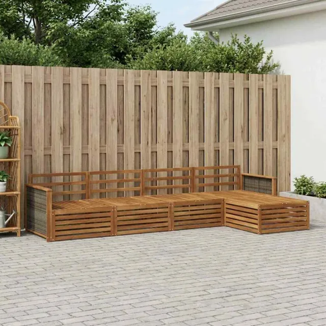 vidaXL Buiten bankenset 5 st 4-zits Naturel Massief Acaciahout