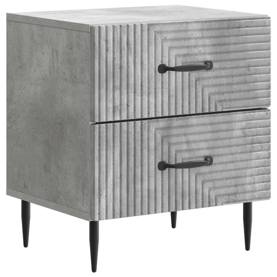 vidaXL Nachtkastje Betongrijs 43 x 34,5 x 47,5 cm Bewerkt hout grijs, foto 4