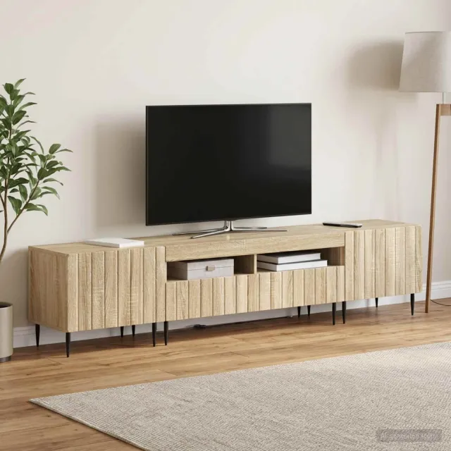 vidaXL 3-delige LED TV-kast ZWOLLE Sonoma Eiken Bewerkt hout Bruin