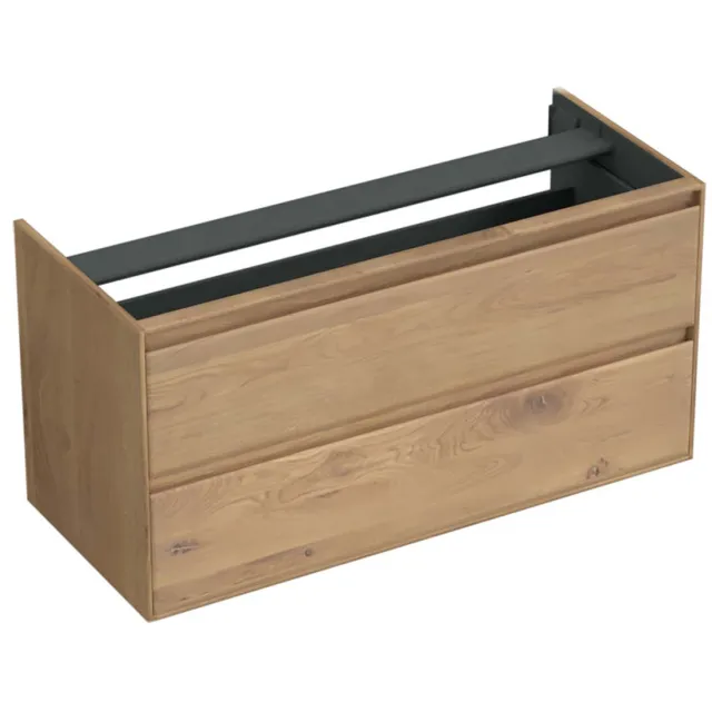 Forzalaqua Onderkast Forzalaqua Reno 120x51x60 Cm 2 Lades Softclose Eiken Oyster Bruin