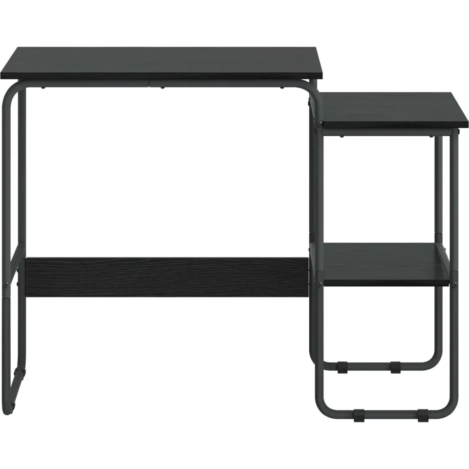 vidaXL Bureau met opbergruimte Zwart eiken 100 x 50 x 75 cm