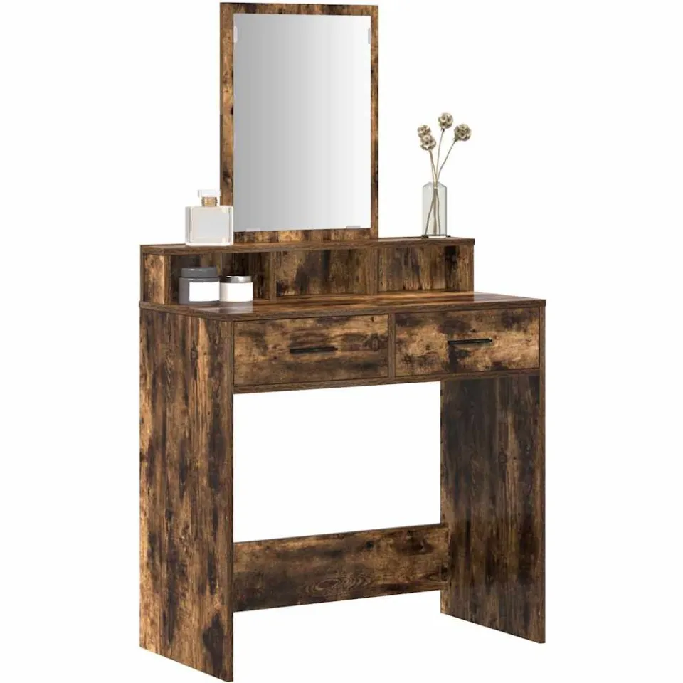 vidaXL Plafondtafel Gerookt eiken 79 x 41 x 140 cm Bewerkt hout Bruin