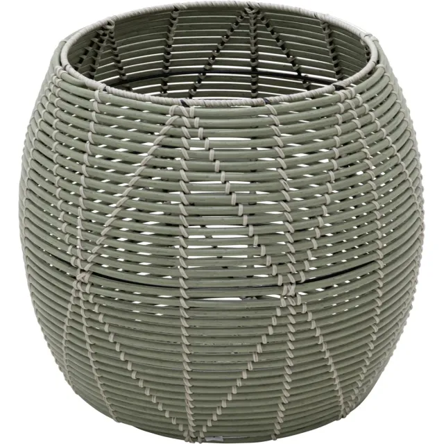 LES Birma poef wicker ø46x40cm - groen