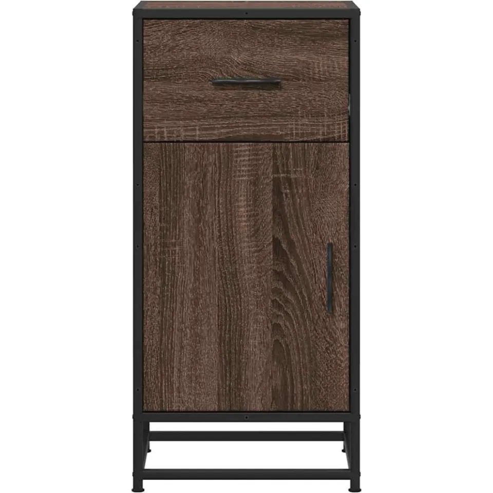 vidaXL Dressoir 35,5x35x76 cm bewerkt hout en metaal bruin eikenkleur, foto 4