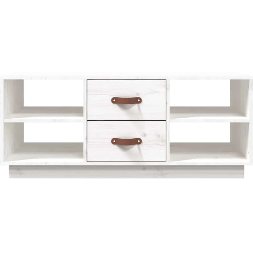 vidaXL Salontafel 100x50x41 cm massief grenenhout wit, foto 3