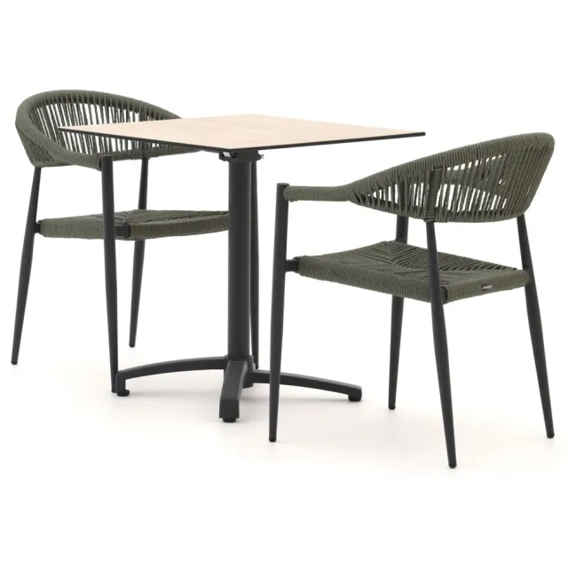 Manifesto Furniture Manifesto Belpasso/Canzo 80cm dining tuinset 3-delig inklapbaar stapelbaar Groen
