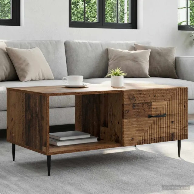 vidaXL Salontafel Oud hout 90 x 50 x 40 cm Bewerkt hout Bruin
