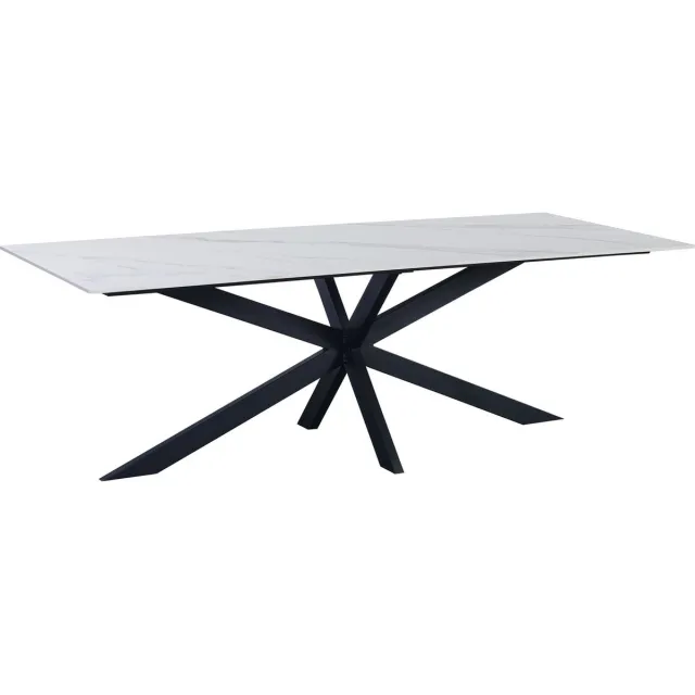 Dimehouse Eettafel Edin Sintered Stone Marmerlook Wit 210 x 100 x 76 cm - Marmer - Modern - Rechthoek