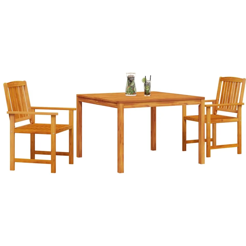 vidaXL Tuin eettafelset 3 st Bruin Massief Acaciahout
