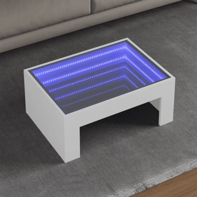 vidaXL Salontafel met Infinity LED 70x50x30 cm wit, foto 2