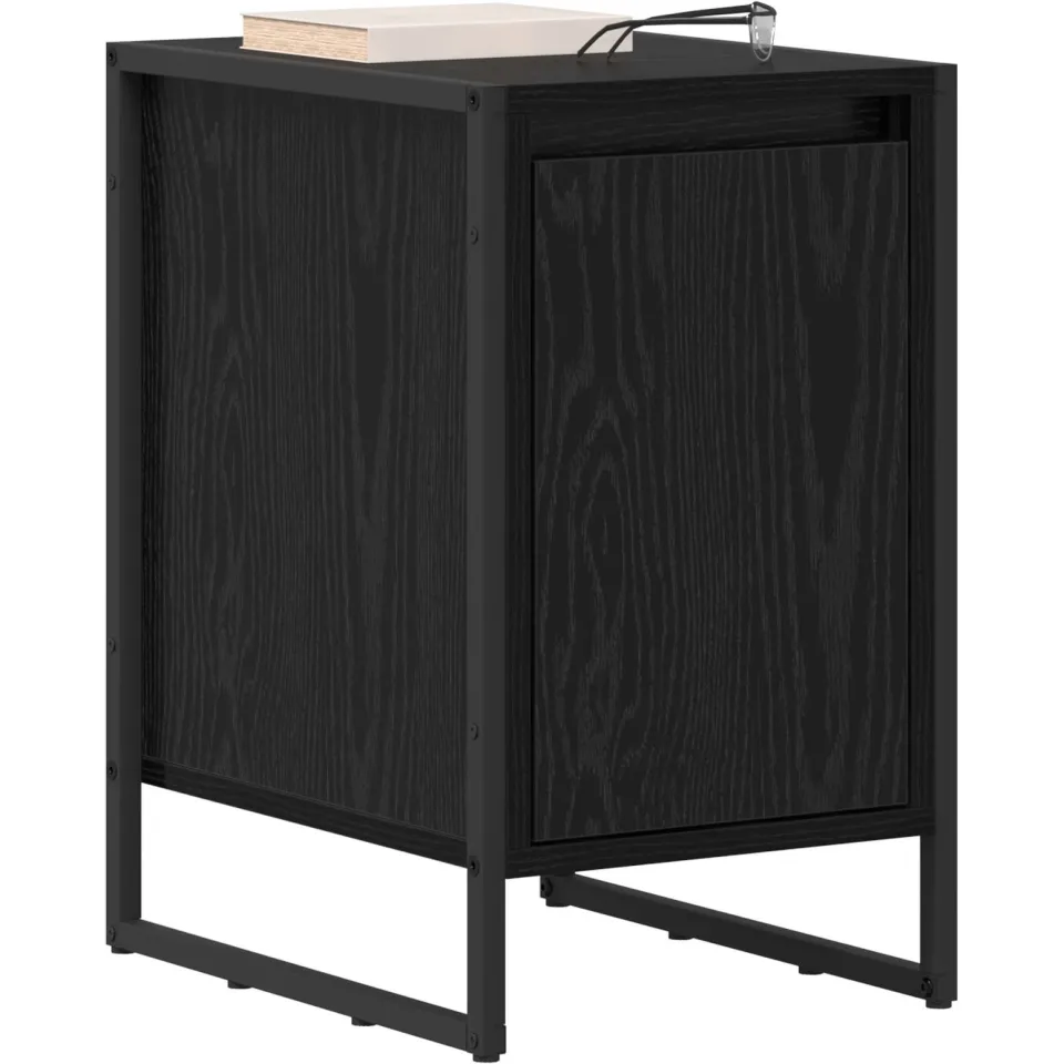 vidaXL Nachtkastje 2 st Zwart Eiken 39,5 x 30 x 50 cm Bewerkt hout