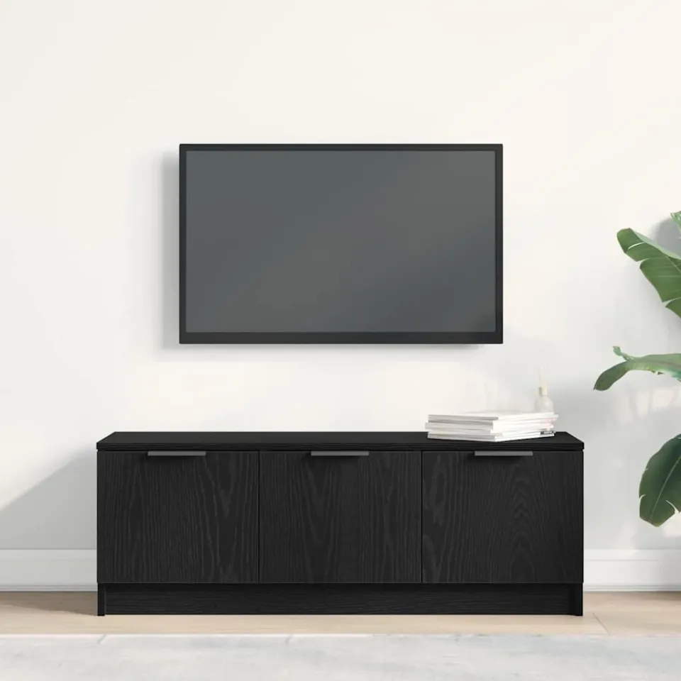 vidaXL TV-kast 102 x 35 x 36,5 cm Zwart Eiken Bewerkt hout, foto 3