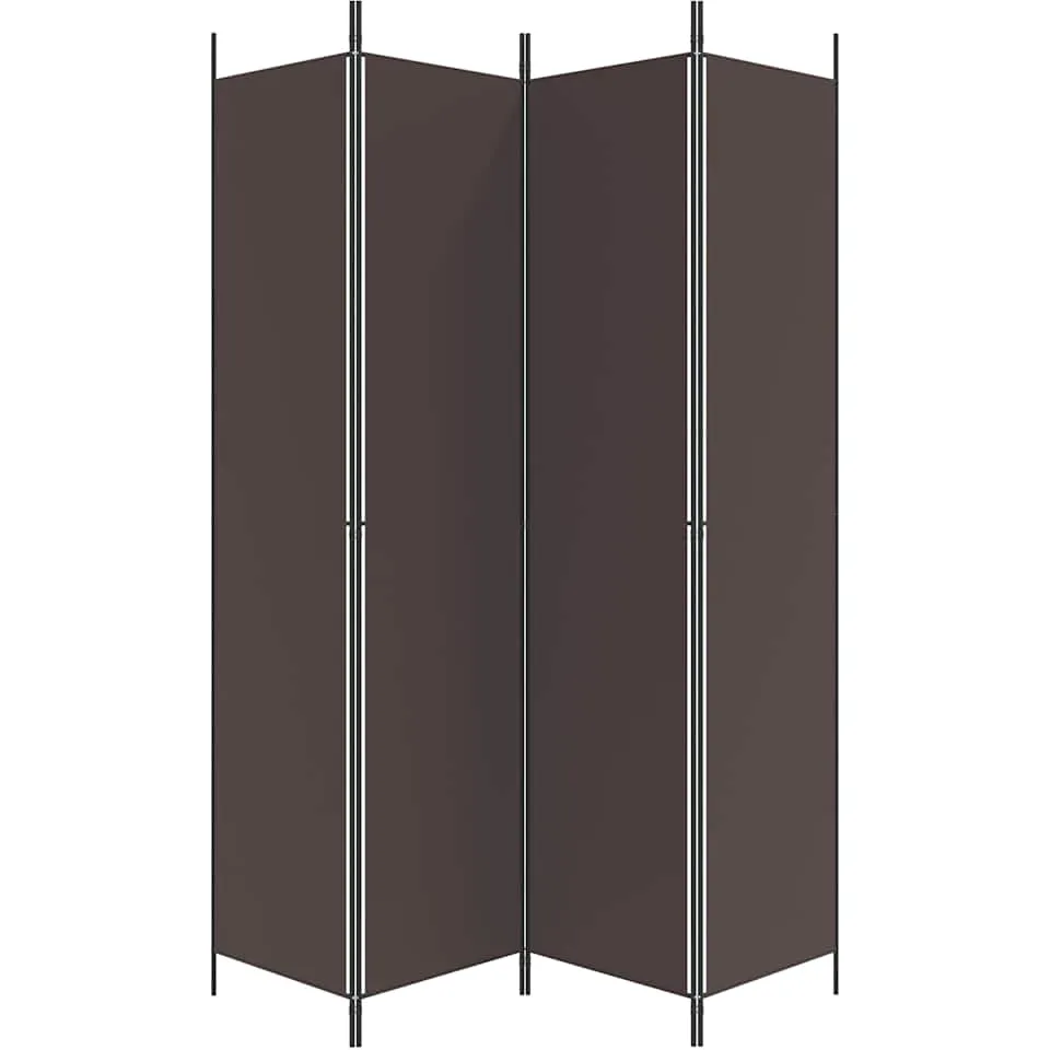 vidaXL Kamerscherm met 4 panelen 200x220 cm stof bruin, foto 5