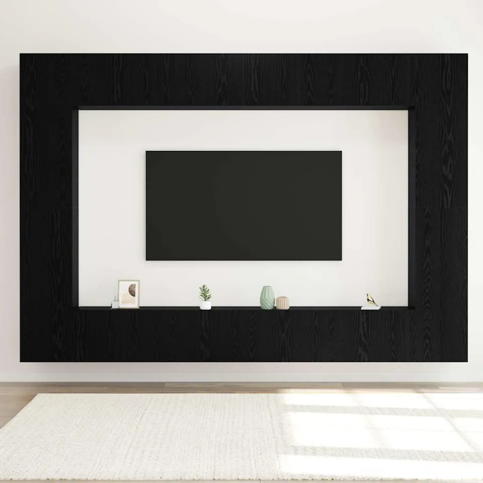 vidaXL Tv-meubelset 8 st 100 x 30 x 30 cm Zwart Eiken, foto 4