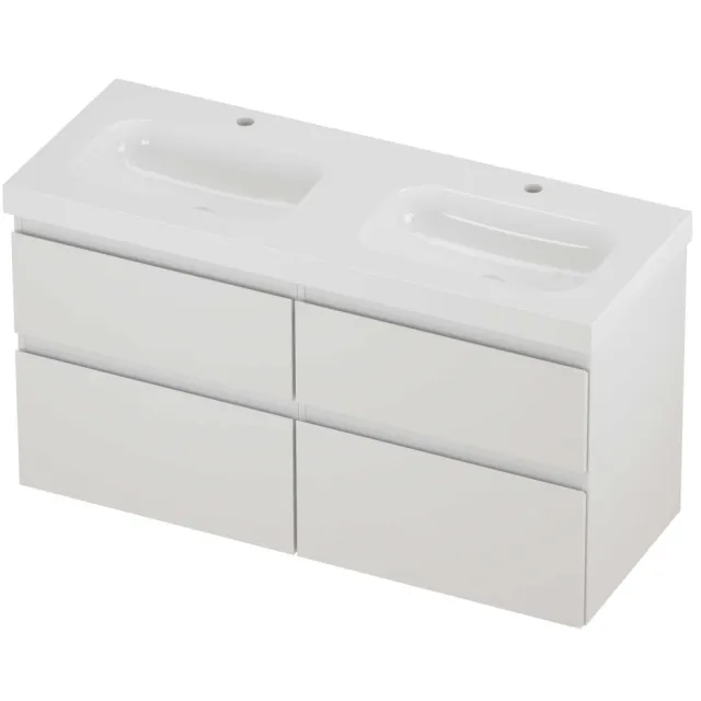 Proline Haga Badmeubelset Polystone Mezza 4 Laden 120x46x66 cm Glans Wit Glans Wit
