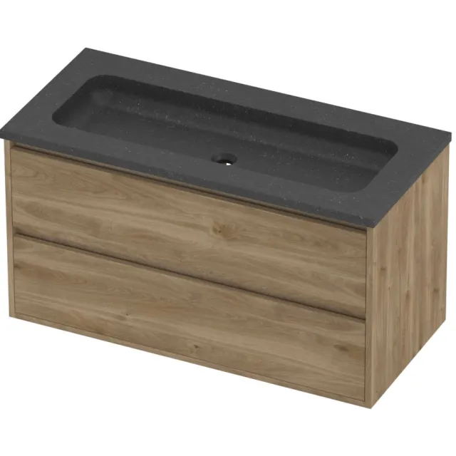 Proline Rollo Badmeubelset Hardsteen Elegant Zonder Gat 100x46x54 cm Blue Stone Cider Oak Eiken