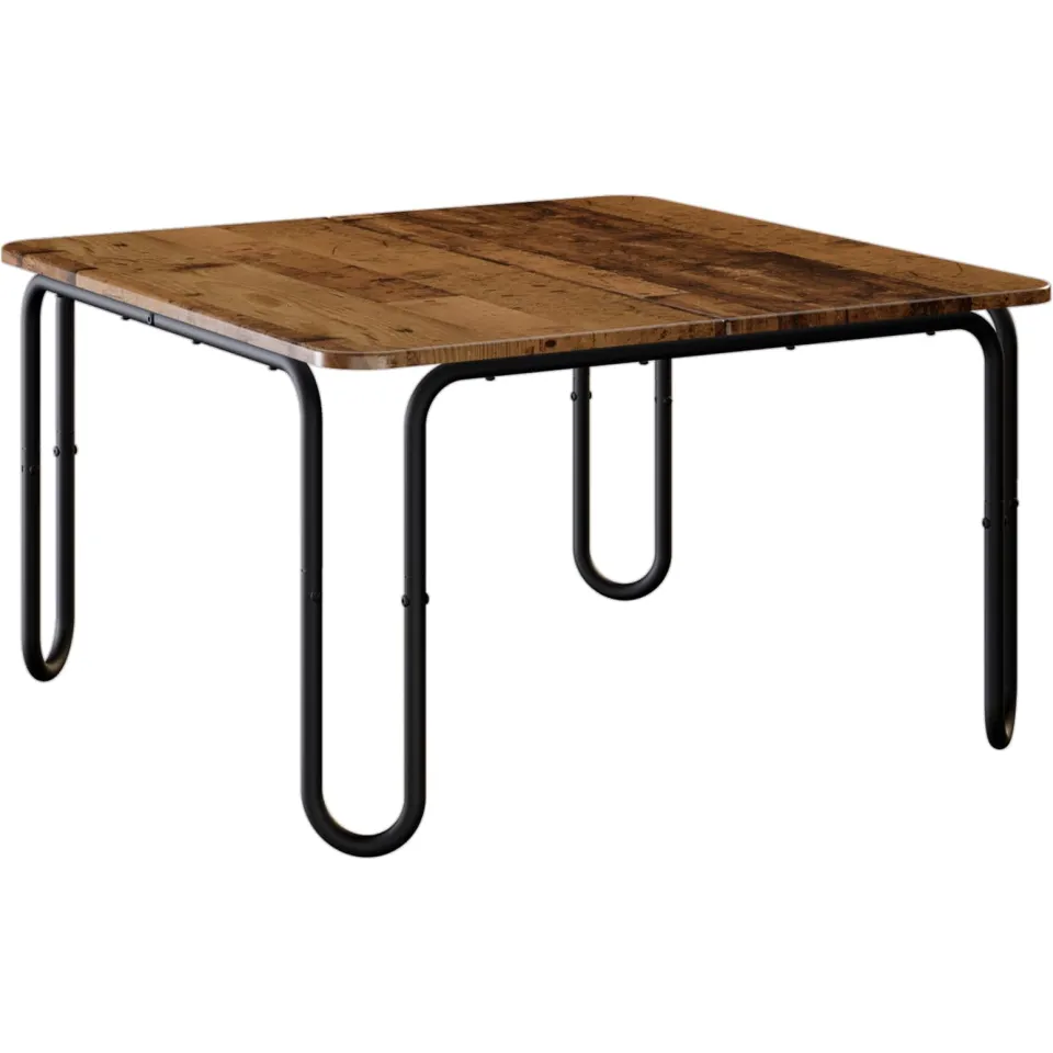 vidaXL Salontafel Oud hout 100 x 100 x 45 cm Bewerkt hout bruin, foto 3