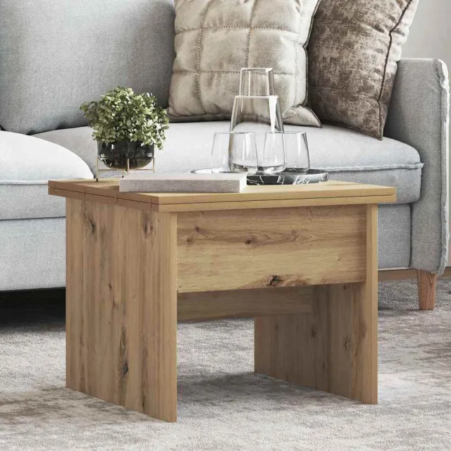 vidaXL Salontafel Artisan Eiken 55 x 54,5 x 45 cm Bewerkt hout, foto 2
