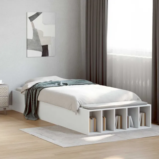 vidaXL Bedframe met opslag met plank Wit 80 x 200 cm Bewerkt hout