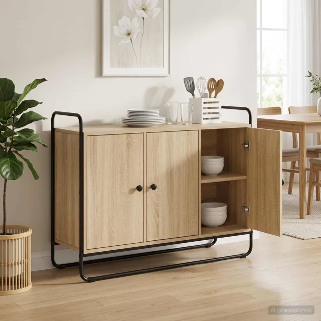 vidaXL Dressoir Sonoma Eiken 102 x 35 x 75 cm Bewerkt hout Bruin