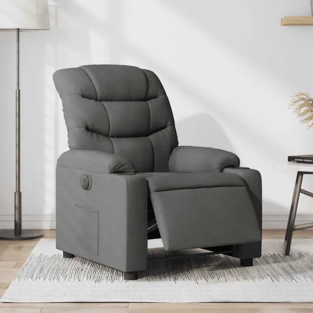 vidaXL Fauteuil elektrisch verstelbaar stof donkergrijs