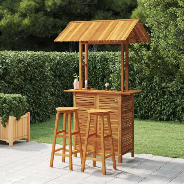 vidaXL 3-delige Tuinbarset massief acaciahout bruin, foto 2