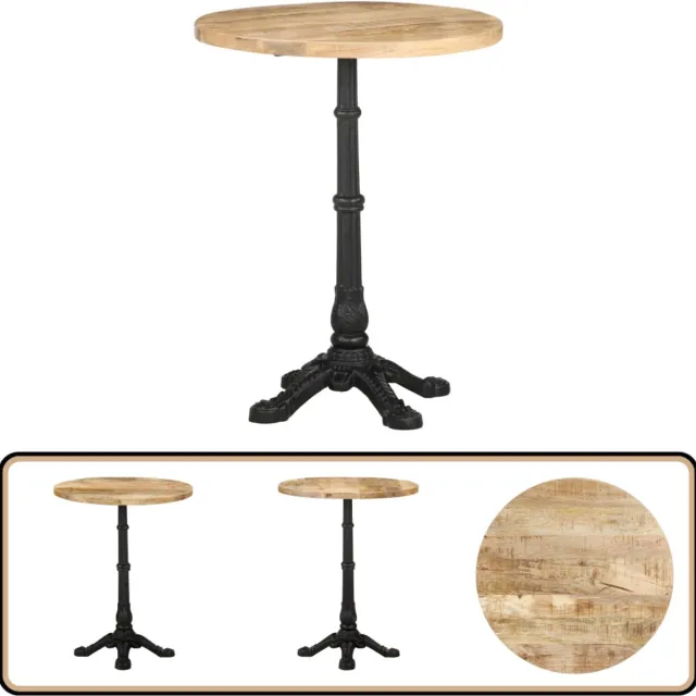 vidaXL Bistrotafel - Ø - 60x76 - cm - ruw - mangohout Bruin