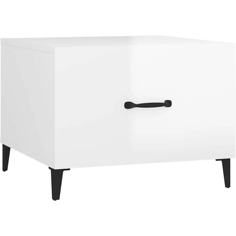 vidaXL Salontafels 2 st met metalen poten 50x50x40 cm hoogglans wit, foto 4