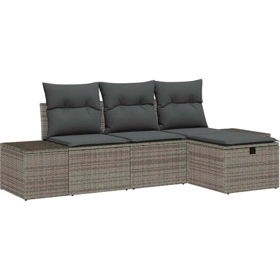 vidaXL Tuin Sofa Set 4 st poly rattan Bruin