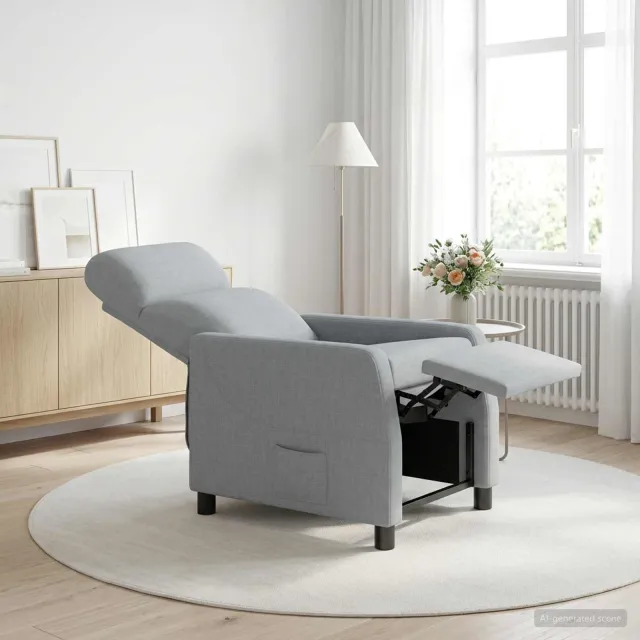 vidaXL Relaxfauteuil Lichtgrijs Stof