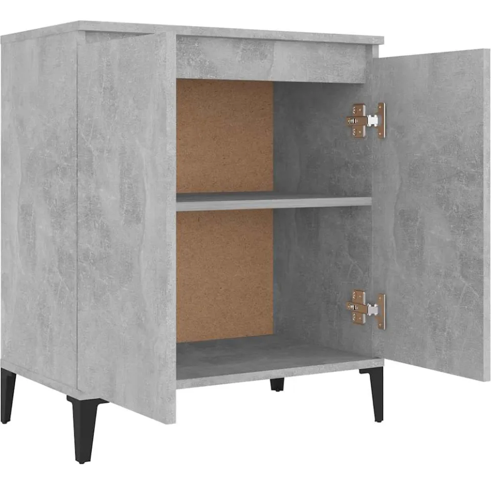 vidaXL Dressoir 60x35x70 cm bewerkt hout betongrijs grijs