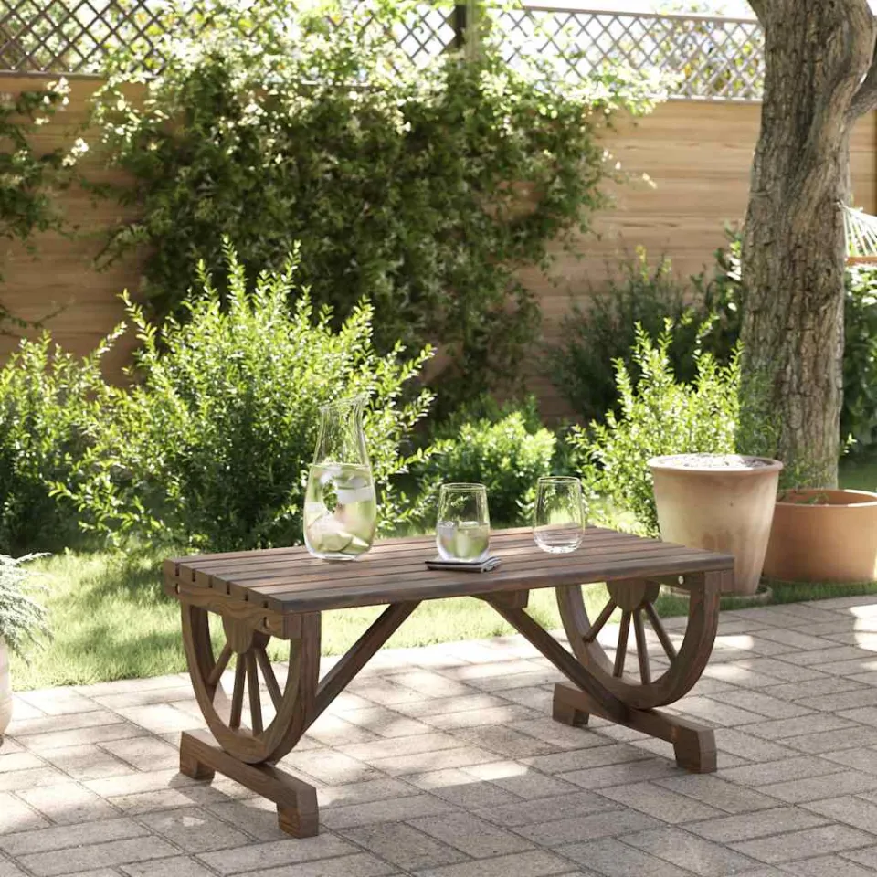 vidaXL Tuintafel 90x50x40 cm massief vurenhout bruin, foto 3